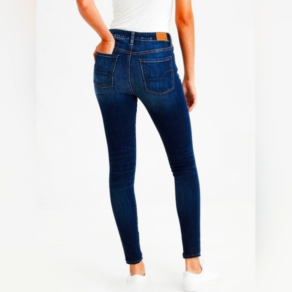 NWOT | American Eagle | Super Stretch Straight Leg Dark Wash Denim Jeans | 4 | - Picture 2 of 15